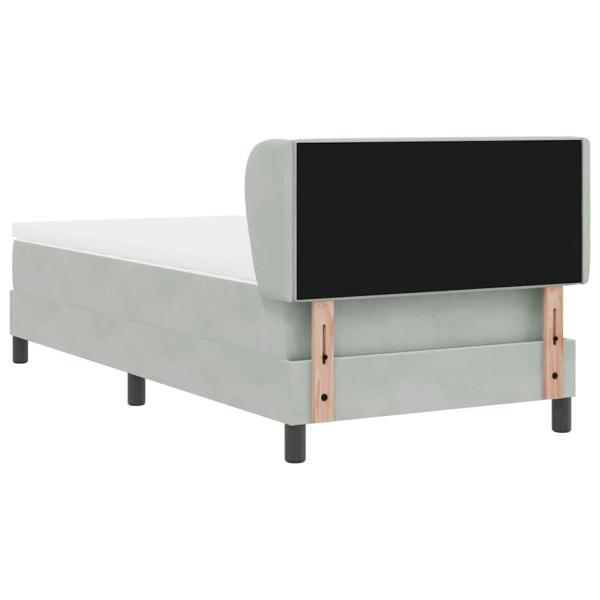 Boxspringbett mit Matratze Hellgrau 90x200 cm Samt