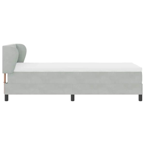 Boxspringbett mit Matratze Hellgrau 90x200 cm Samt