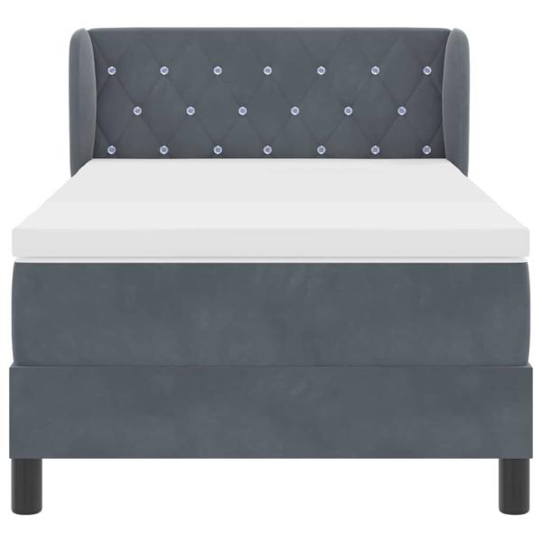 Boxspringbett mit Matratze Dunkelgrau 90x200 cm Samt