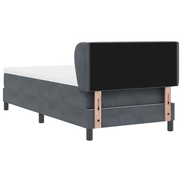 Boxspringbett mit Matratze Dunkelgrau 90x200 cm Samt