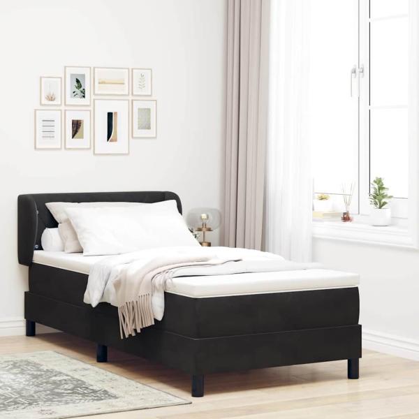 ARDEBO.de - Boxspringbett mit Matratze Schwarz 90x200 cm Samt