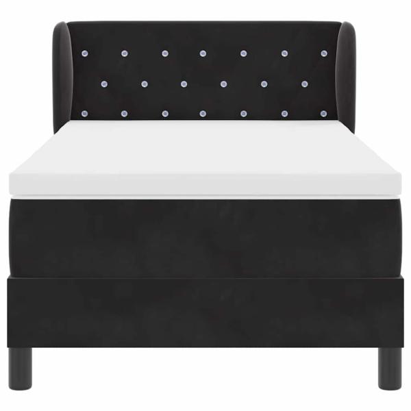 Boxspringbett mit Matratze Schwarz 90x200 cm Samt