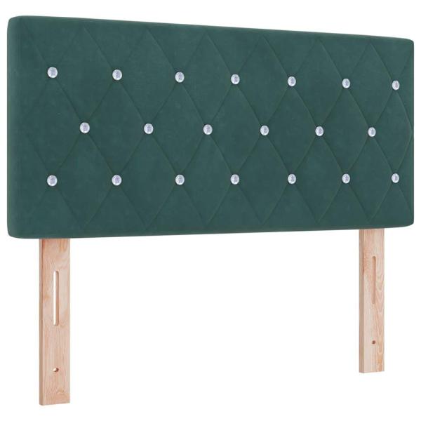 Boxspringbett mit Matratze Dunkelgrün 90x200 cm Samt