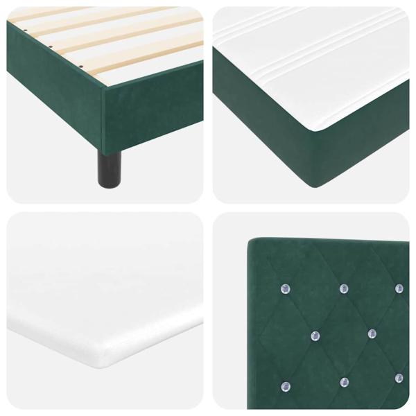 Boxspringbett mit Matratze Dunkelgrün 90x200 cm Samt