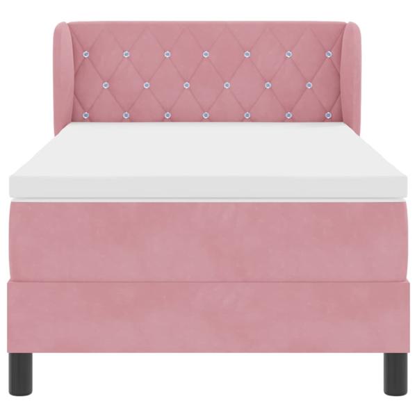 Boxspringbett mit Matratze Rosa 90x200 cm Samt