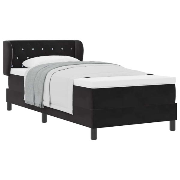 Boxspringbett mit Matratze Schwarz 100x200 cm Samt