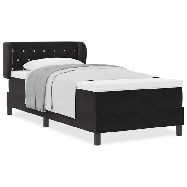 Boxspringbett mit Matratze Schwarz 100x200 cm Samt