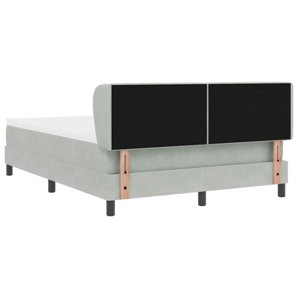 Boxspringbett mit Kopfteil Hellgrau 140 x 190 cm Samt