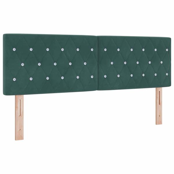 Boxspringbett mit Matratze Dunkelgrün 140x190 cm Samt