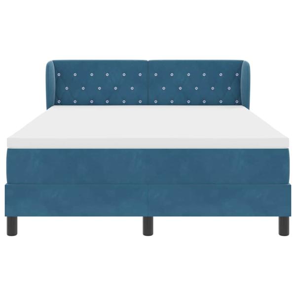 Boxspringbett mit Matratze Dunkelblau 140x190 cm Samt