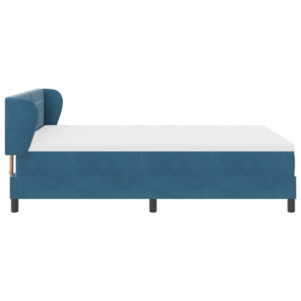 Boxspringbett mit Matratze Dunkelblau 140x190 cm Samt