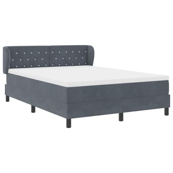 Boxspringbett mit Matratze Dunkelgrau 140x200 cm Samt