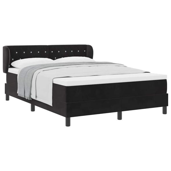 Boxspringbett mit Matratze Schwarz 140x200 cm Samt