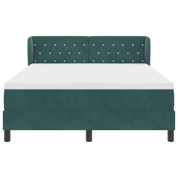 Boxspringbett mit Matratze Dunkelgrün 140x200 cm Samt