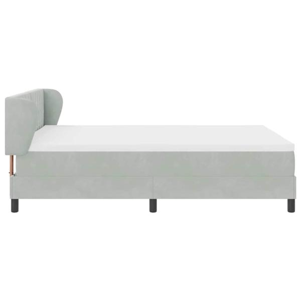 Boxspringbett mit Matratze Hellgrau 160x200 cm Samt
