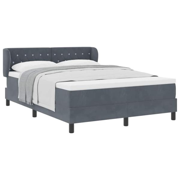 Boxspringbett mit Matratze Dunkelgrau 160x200 cm Samt