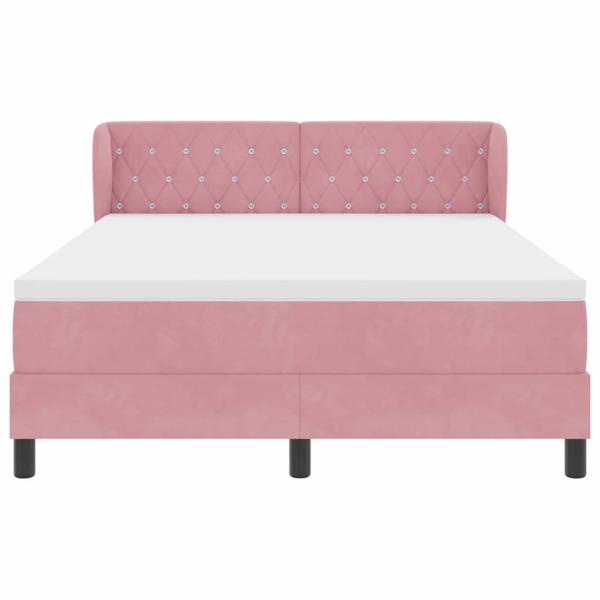 Boxspringbett mit Matratze Rosa 160x200 cm Samt