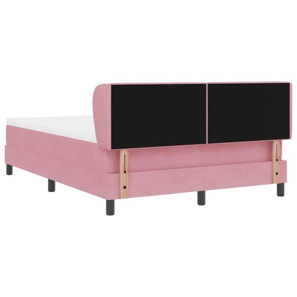 Boxspringbett mit Matratze Rosa 160x200 cm Samt