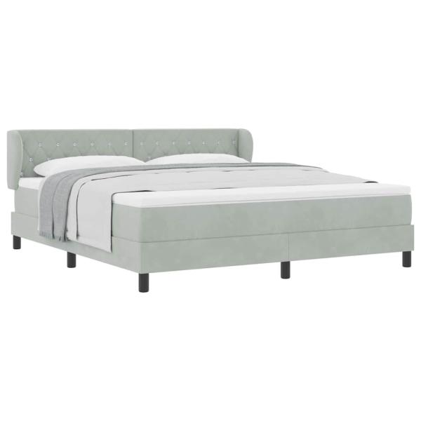 Boxspringbett mit Matratze Hellgrau 180x200 cm Samt