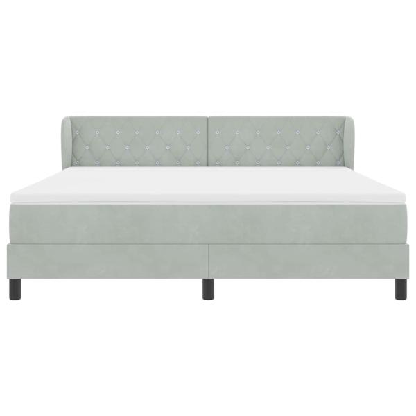 Boxspringbett mit Matratze Hellgrau 180x200 cm Samt