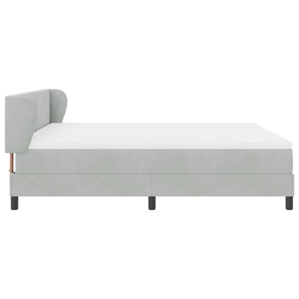 Boxspringbett mit Matratze Hellgrau 180x200 cm Samt