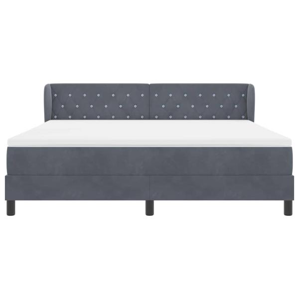 Boxspringbett mit Matratze Dunkelgrau 180x200 cm Samt