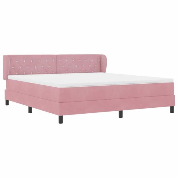 Boxspringbett mit Matratze Rosa 180x200 cm Samt