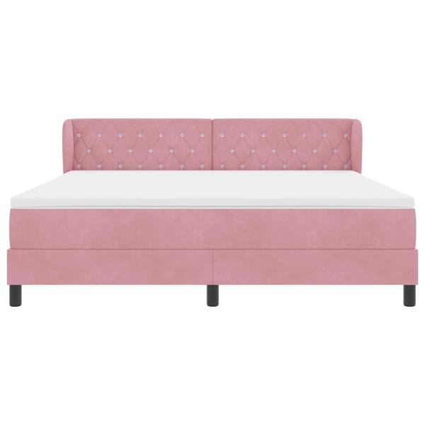 Boxspringbett mit Matratze Rosa 180x200 cm Samt