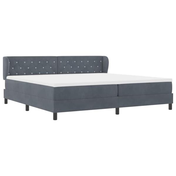 Boxspringbett mit Matratze Dunkelgrau 200x200 cm Samt