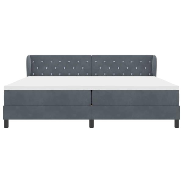 Boxspringbett mit Matratze Dunkelgrau 200x200 cm Samt