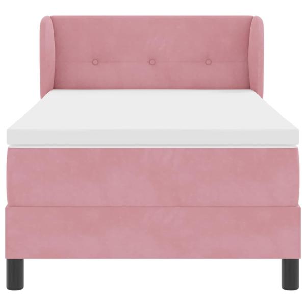 Boxspringbett mit Matratze Rosa 80x200 cm Samt
