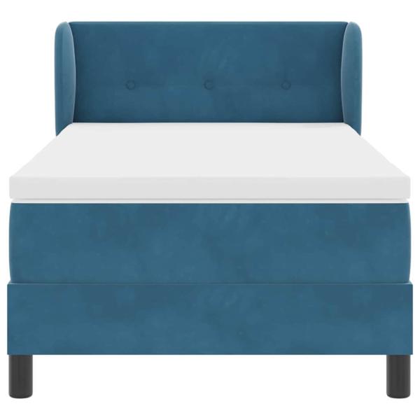 Boxspringbett mit Matratze Dunkelblau 90x190 cm Samt