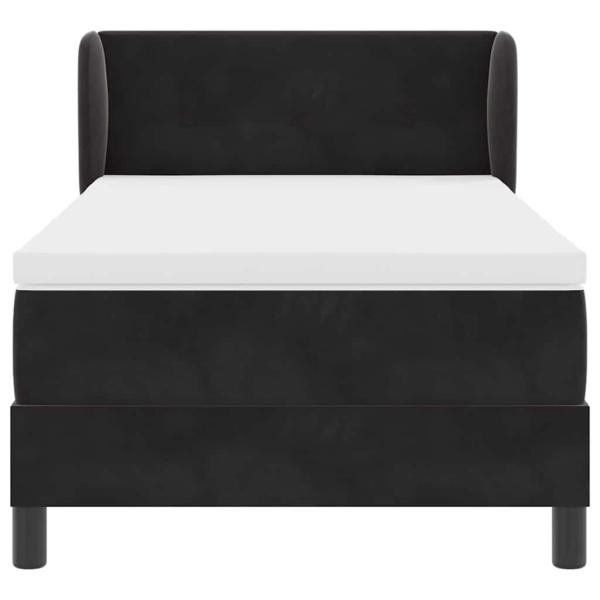 Boxspringbett mit Kopfteil Schwarz 90 x 200 cm Samt
