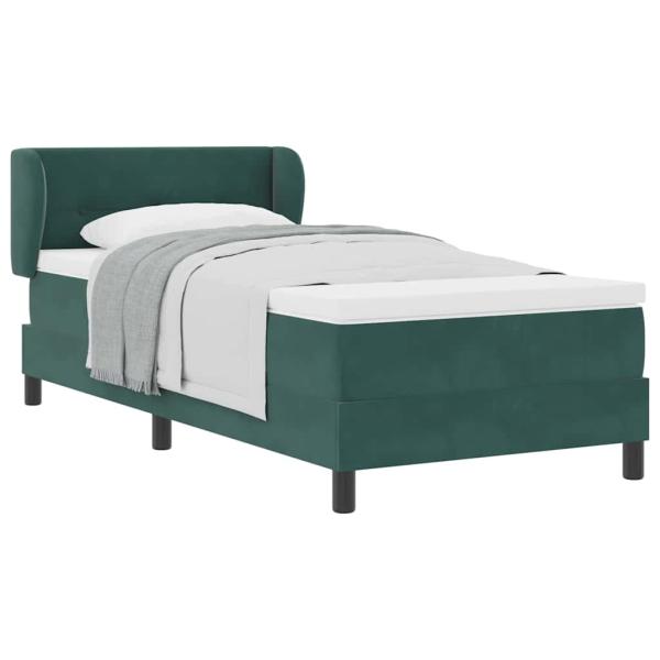 Boxspringbett mit Matratze Dunkelgrün 90x200 cm Samt
