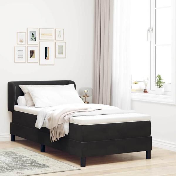 ARDEBO.de - Boxspringbett mit Matratze Schwarz 100x200 cm Samt