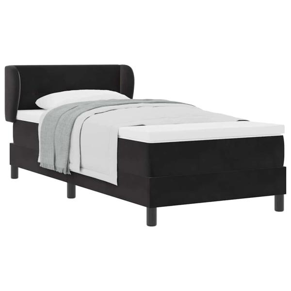 Boxspringbett mit Matratze Schwarz 100x200 cm Samt