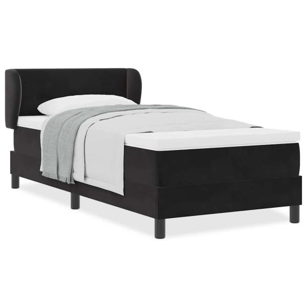 Boxspringbett mit Matratze Schwarz 100x200 cm Samt