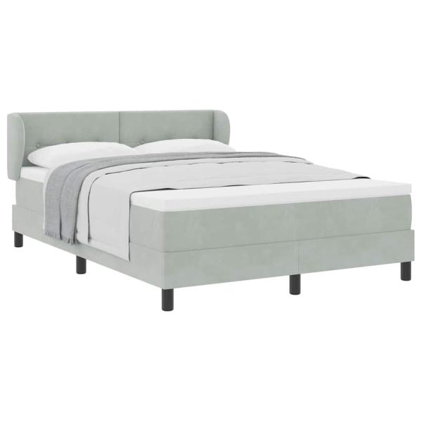 Boxspringbett mit Matratze Hellgrau 140x190 cm Samt