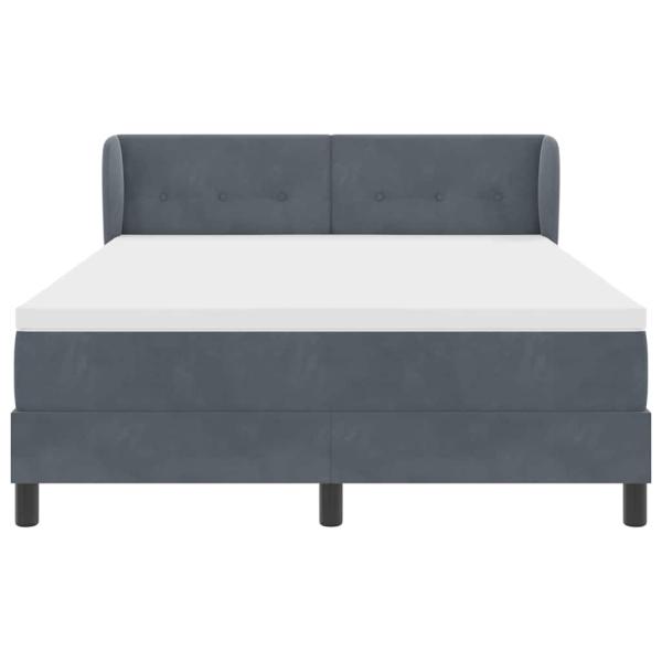 Boxspringbett mit Matratze Dunkelgrau 140x190 cm Samt
