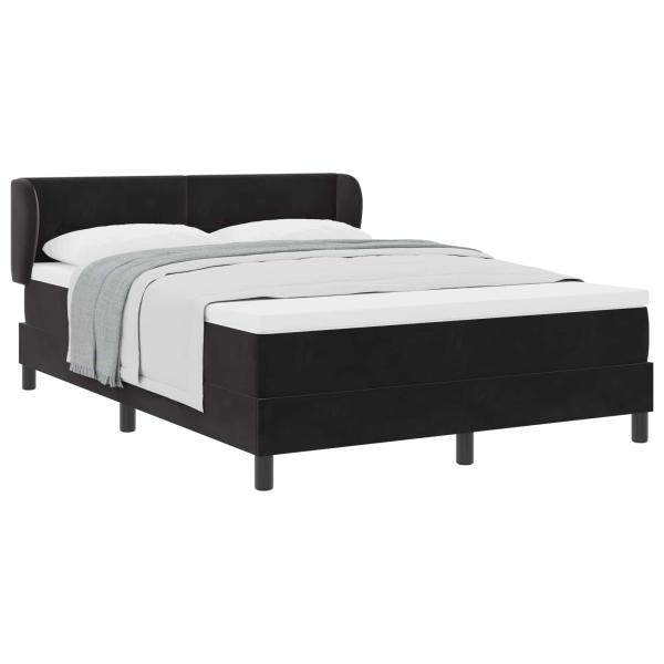 Boxspringbett mit Matratze Schwarz 140x190 cm Samt
