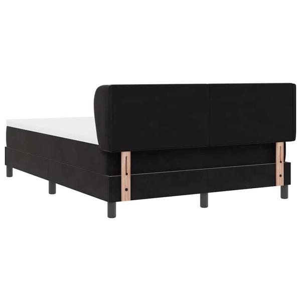 Boxspringbett mit Kopfteil Schwarz 140 x 190 cm Samt