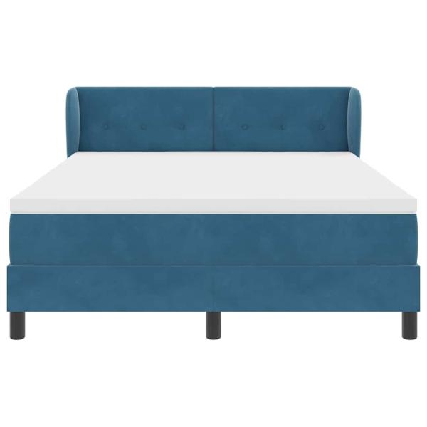 Boxspringbett mit Matratze Dunkelblau 140x190 cm Samt