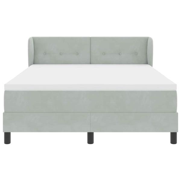 Boxspringbett mit Matratze Hellgrau 140x200 cm Samt
