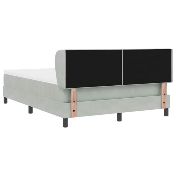 Boxspringbett mit Matratze Hellgrau 160x200 cm Samt