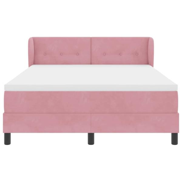 Boxspringbett mit Matratze Rosa 160x200 cm Samt