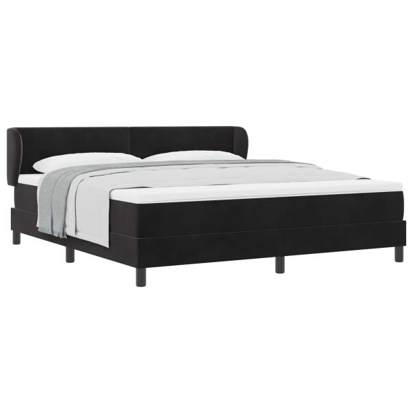 Boxspringbett mit Matratze Schwarz 180x200 cm Samt