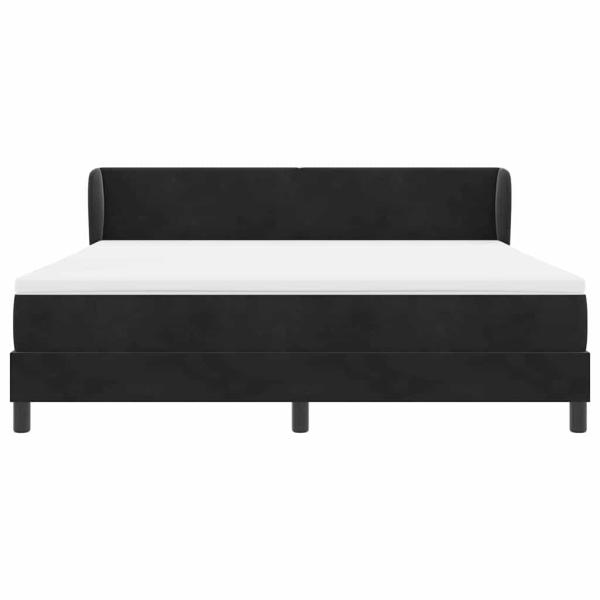 Boxspringbett mit Matratze Schwarz 180x200 cm Samt