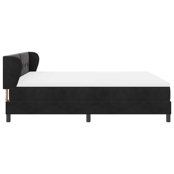 Boxspringbett mit Matratze Schwarz 180x200 cm Samt