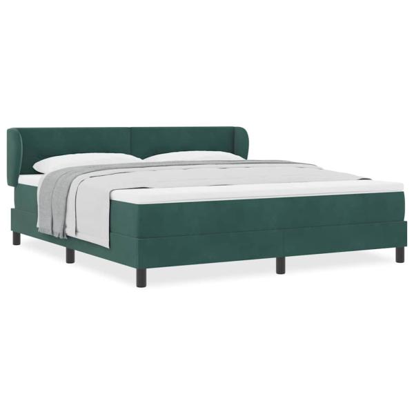 Boxspringbett mit Matratze Dunkelgrün 180x200 cm Samt