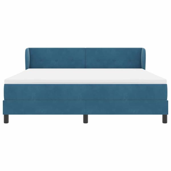Boxspringbett mit Matratze Dunkelblau 180x200 cm Samt
